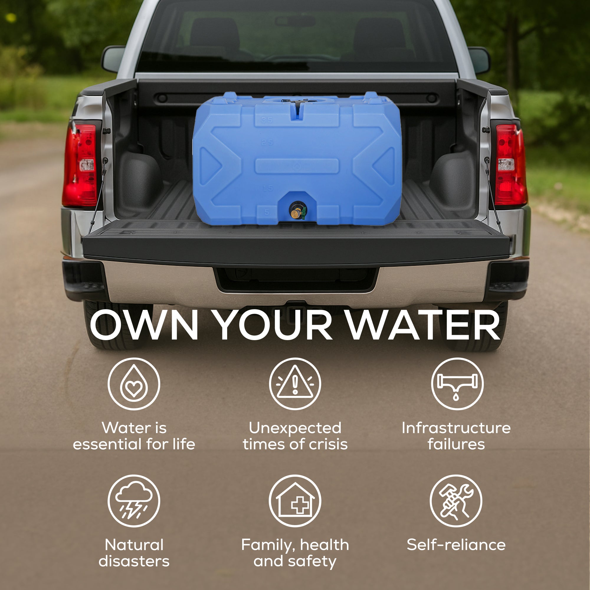 The 30 Day Emergency Starter Kit - 35 Gallon Water Tank &amp; 1-Person 30-Day Emergency Food Supply Kit