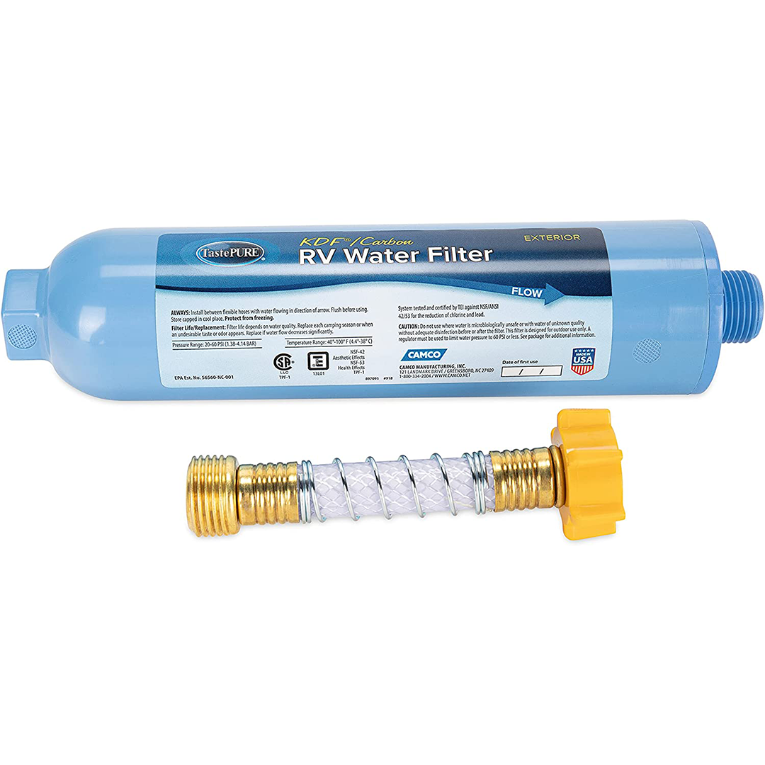 Water filter to attach to an emergency water storage tank for clean safe drinking water