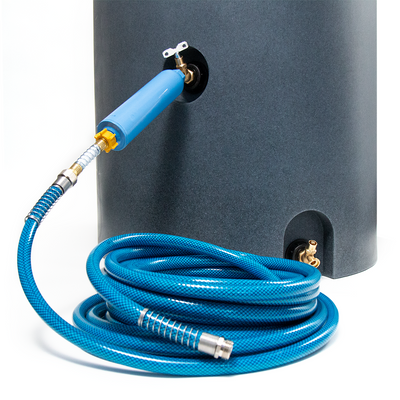 High capacity water filter for clean drinking water in an emergency that attaches to a hose